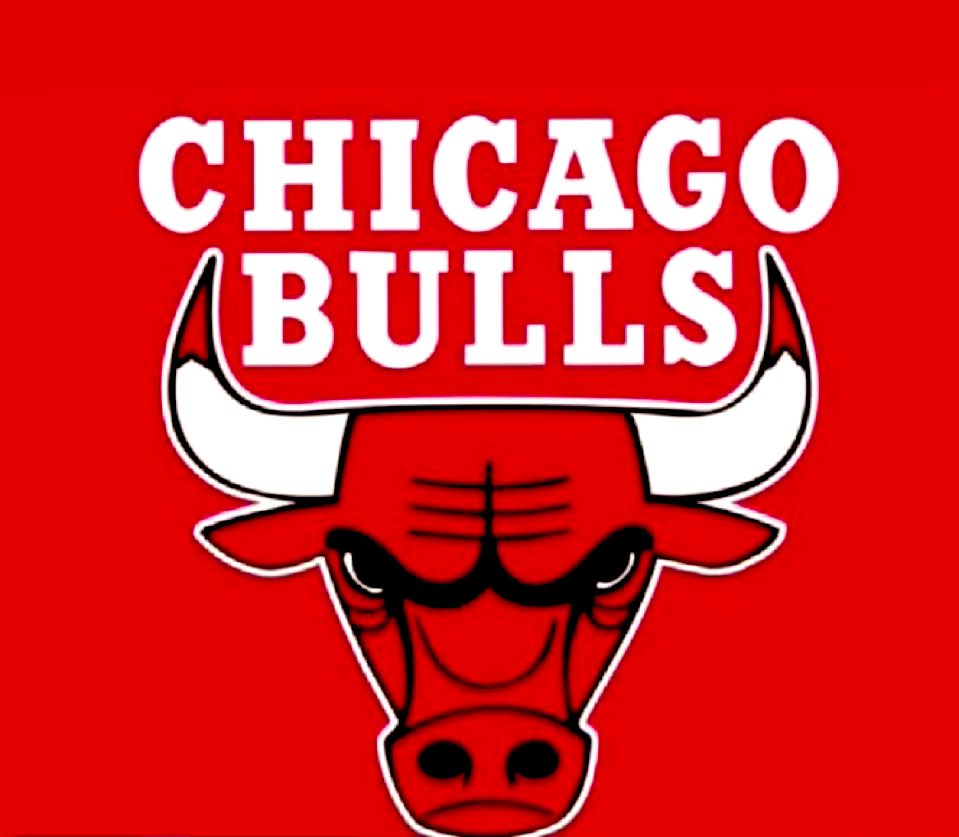 Chicago Bulls logo on red background