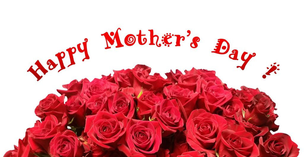 Red roses with Happy Mother's Day message