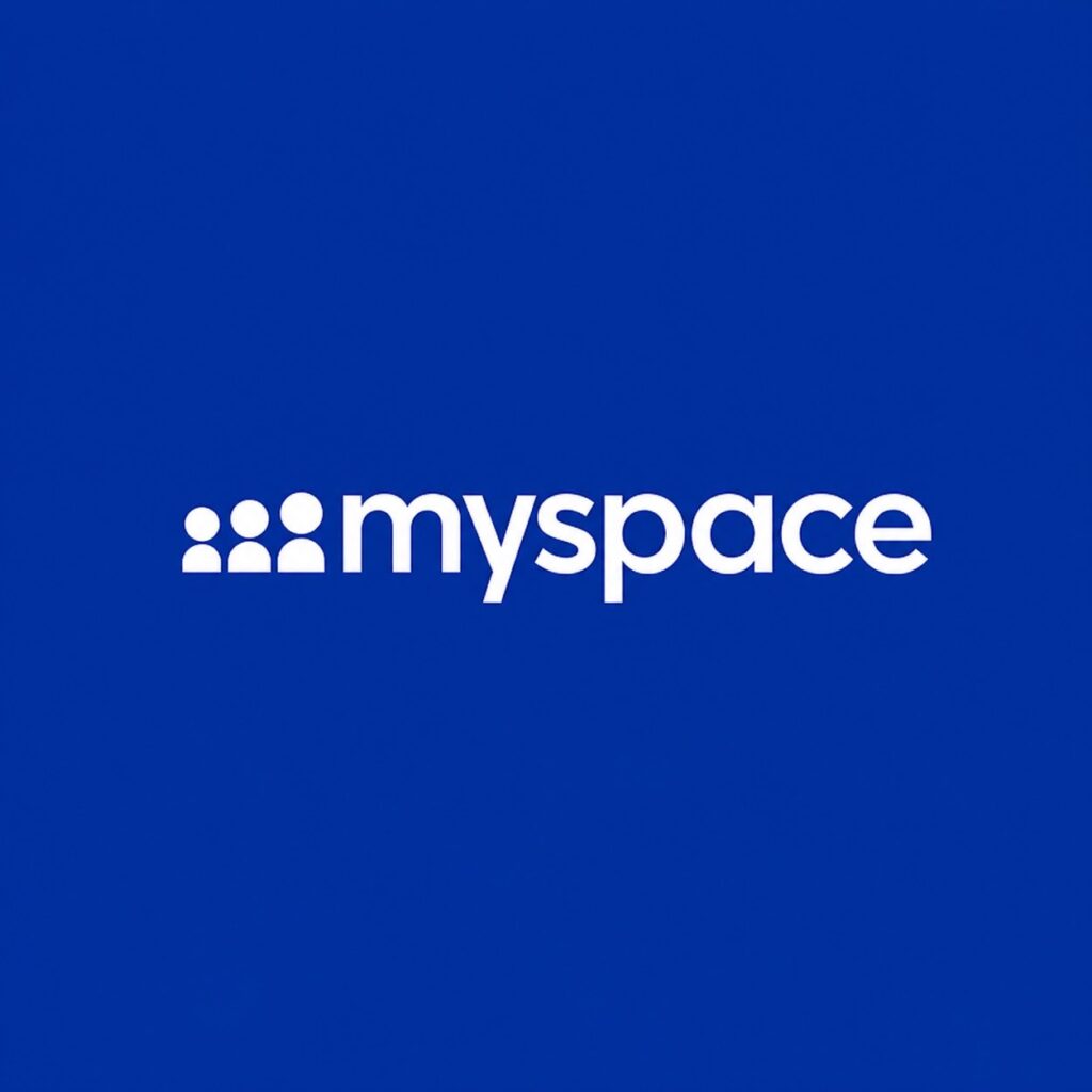 Myspace logo on blue background